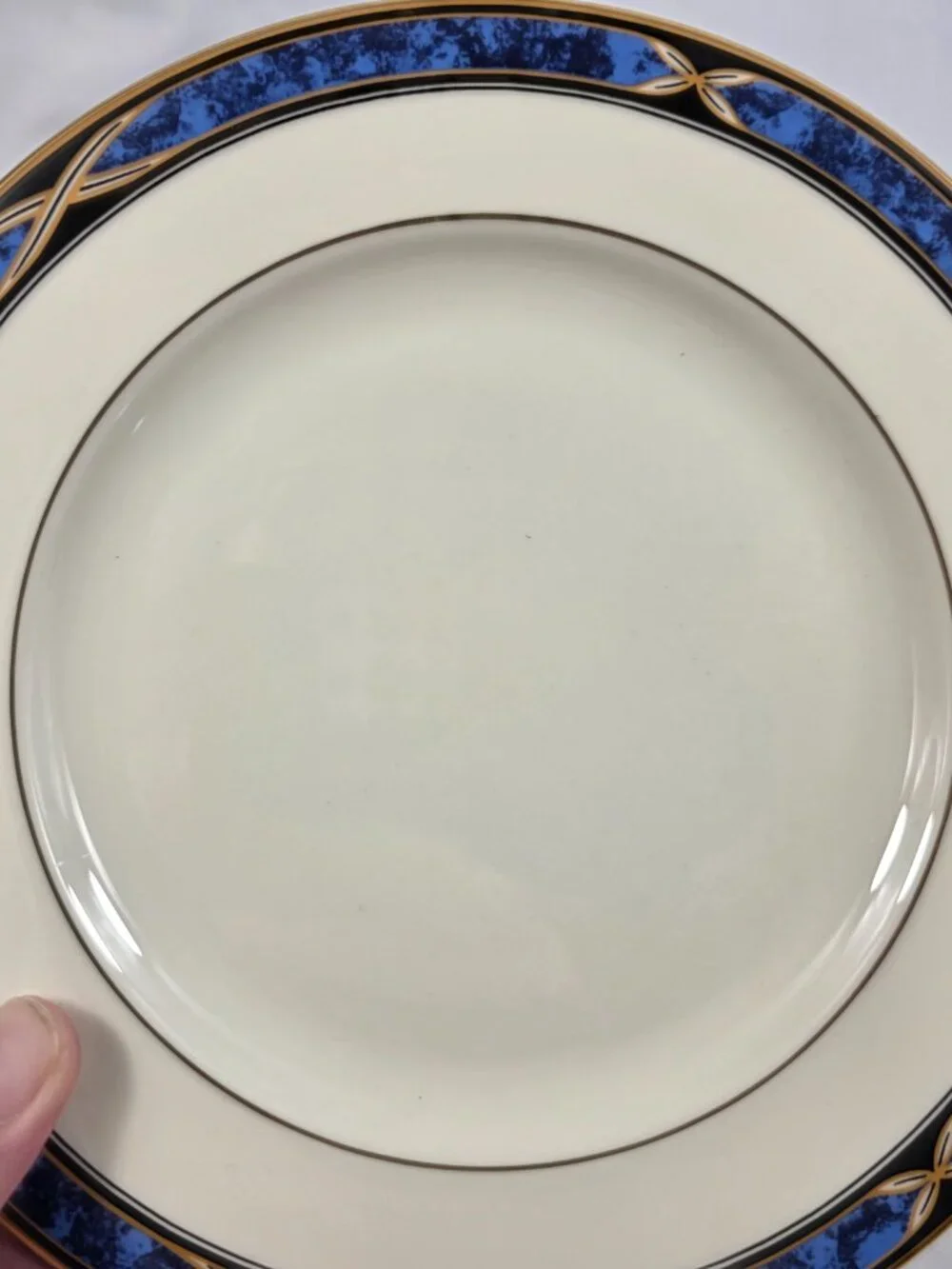 Lenox Mountain View American Home Salad Plate Blue Marble Rim